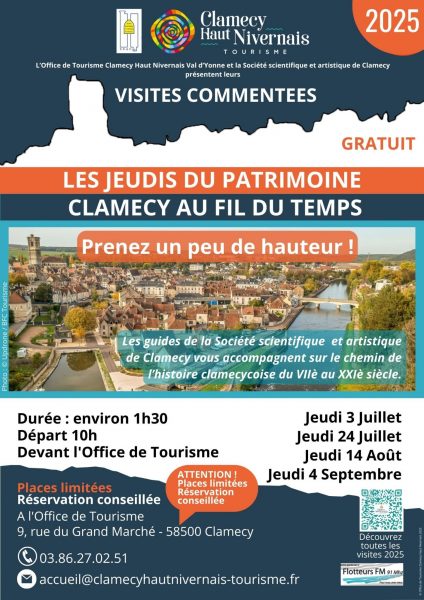 Affiche visites SSAC Clamecy au fil du temps 2025