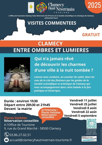 Affiche visites SSAC Clamecy Nocturnes 2025