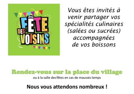 FÊTE DES VOISINS A VILLIERS-SUR-YONNE