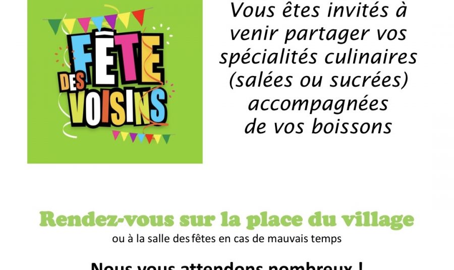 23 mai 2025 Fête des voisins Villiers-sur-Yonne