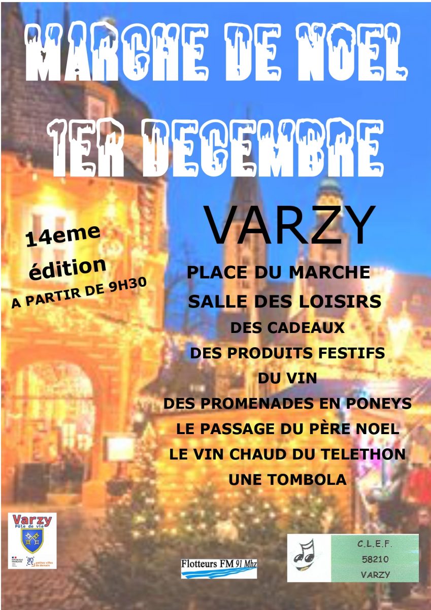 1er décembre 2024 - Marché de Noël Varzy 1er décembre 2024 - Marché de Noël Varzy